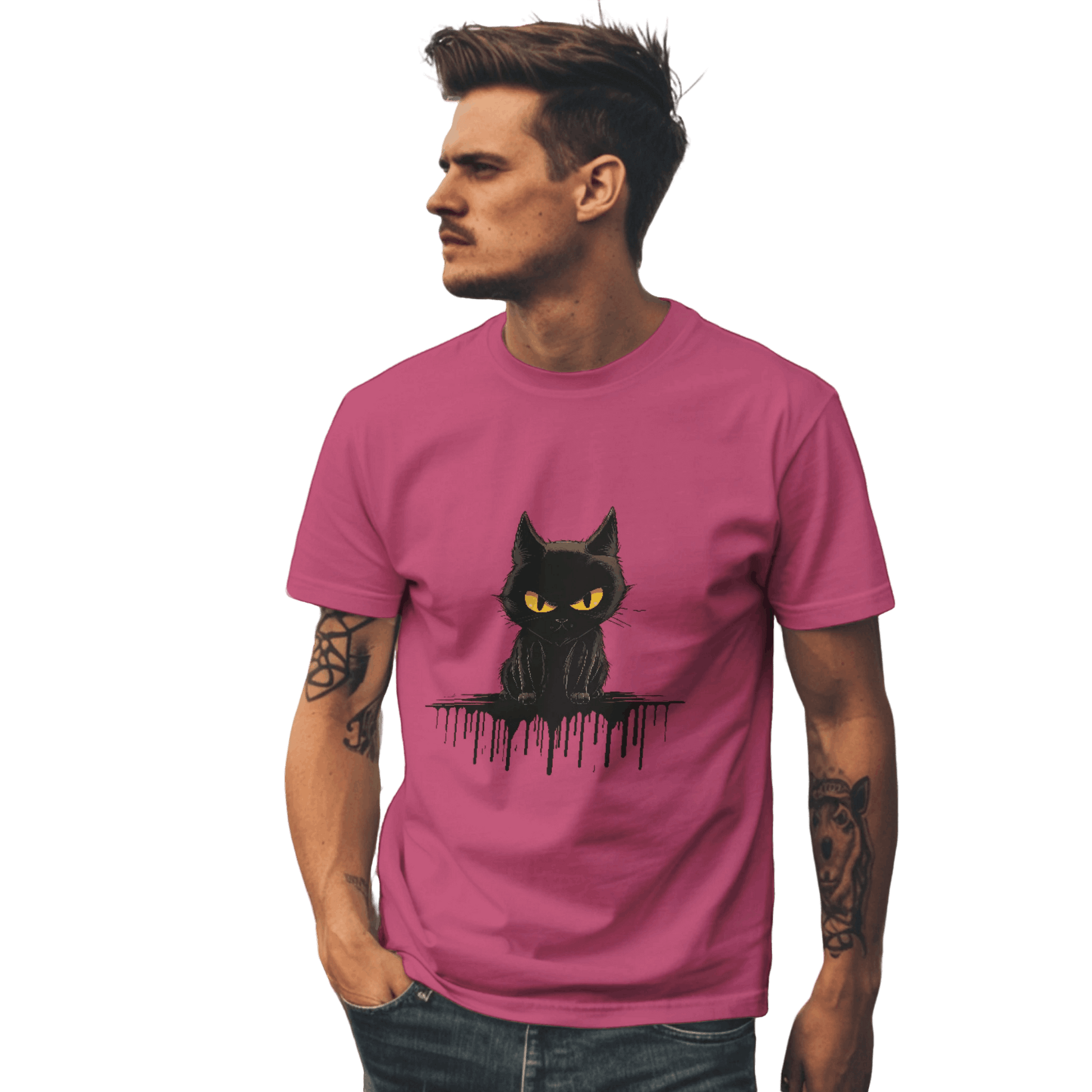 Black Cat Mystique T-Shirt with Unique Gothic Design