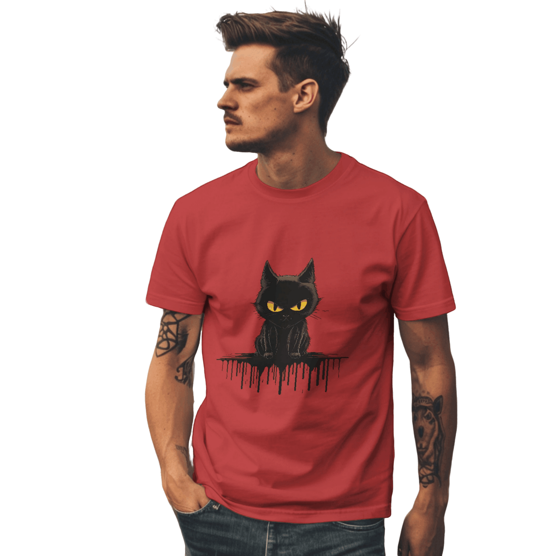 Black Cat Mystique T-Shirt with Unique Gothic Design