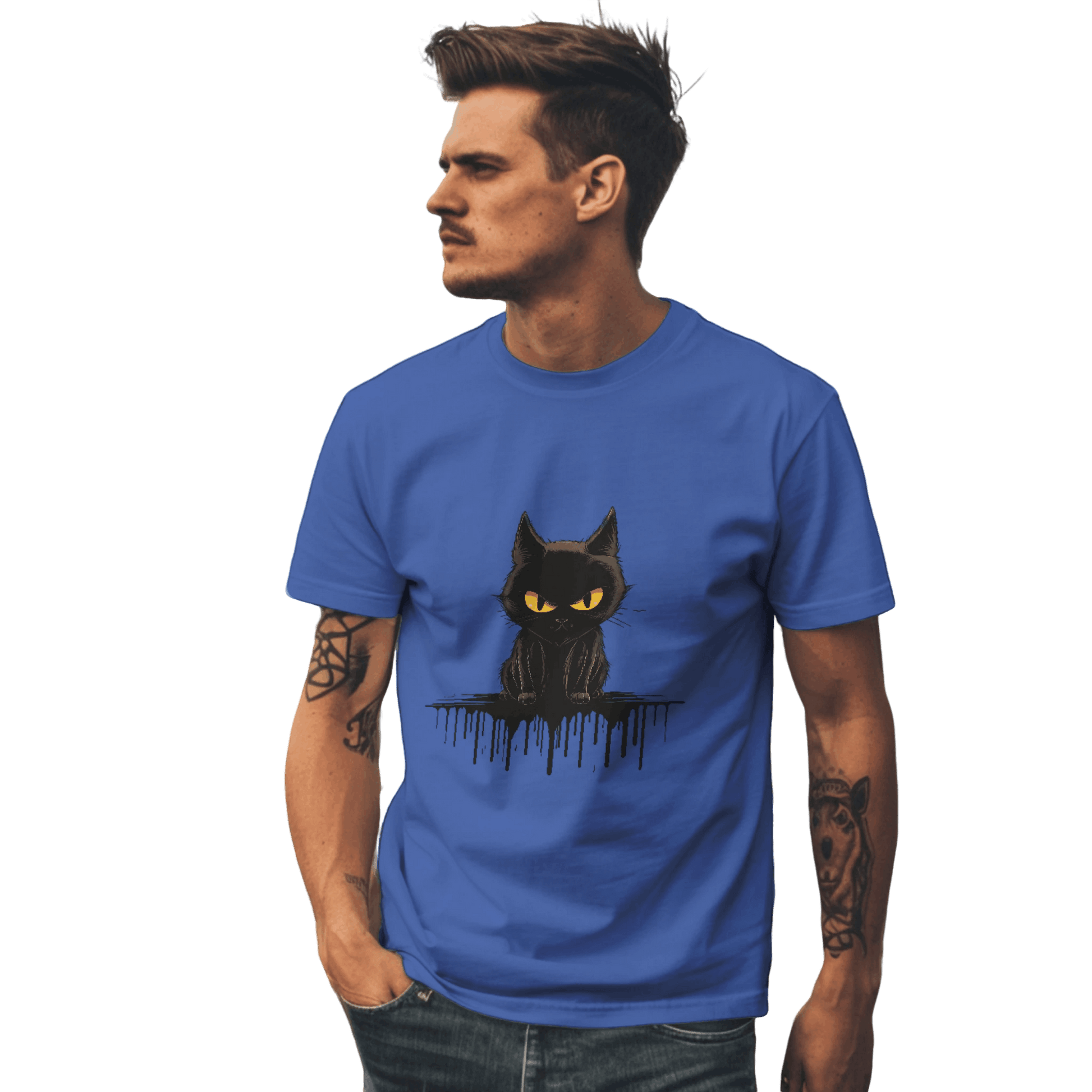 Black Cat Mystique T-Shirt with Unique Gothic Design