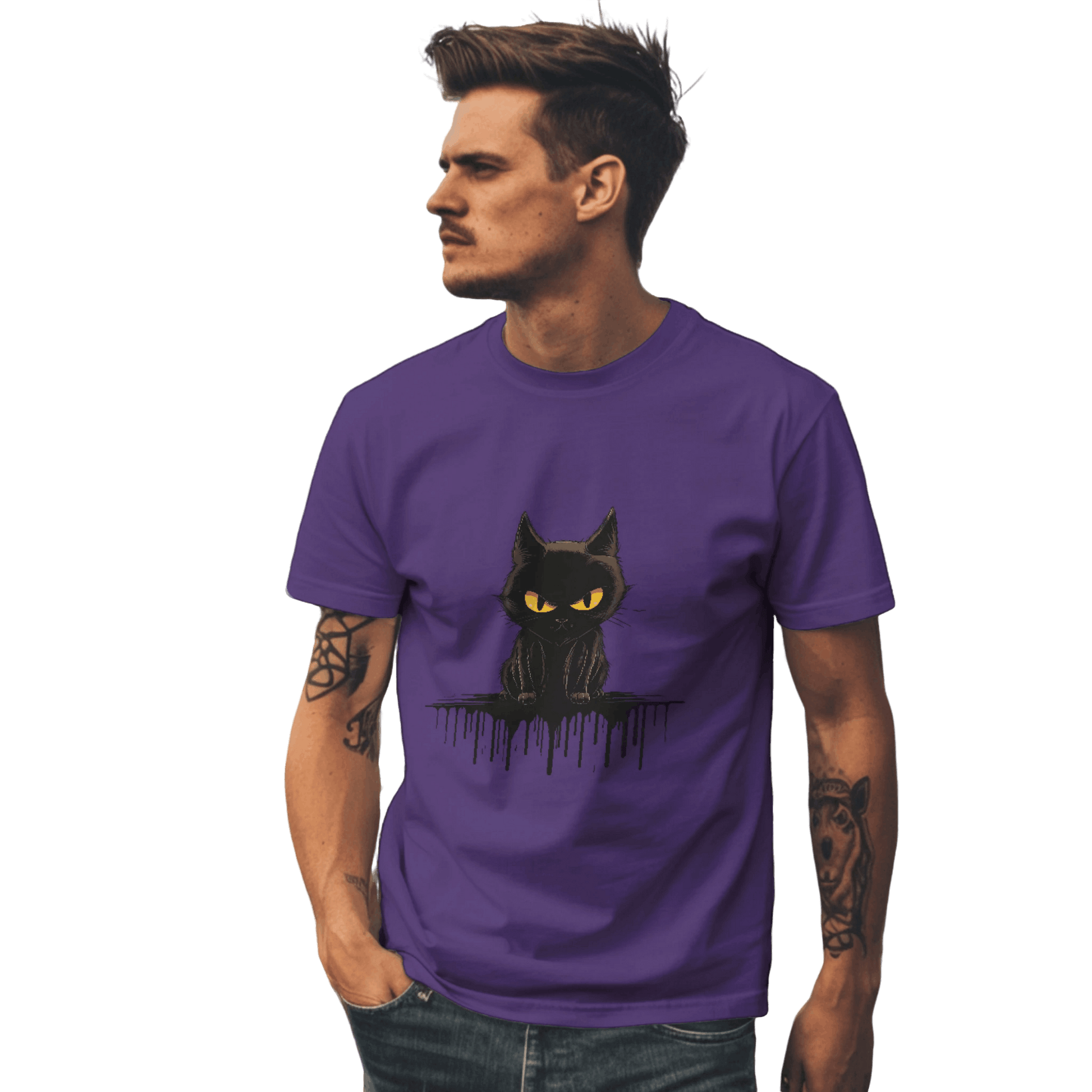 Black Cat Mystique T-Shirt with Unique Gothic Design