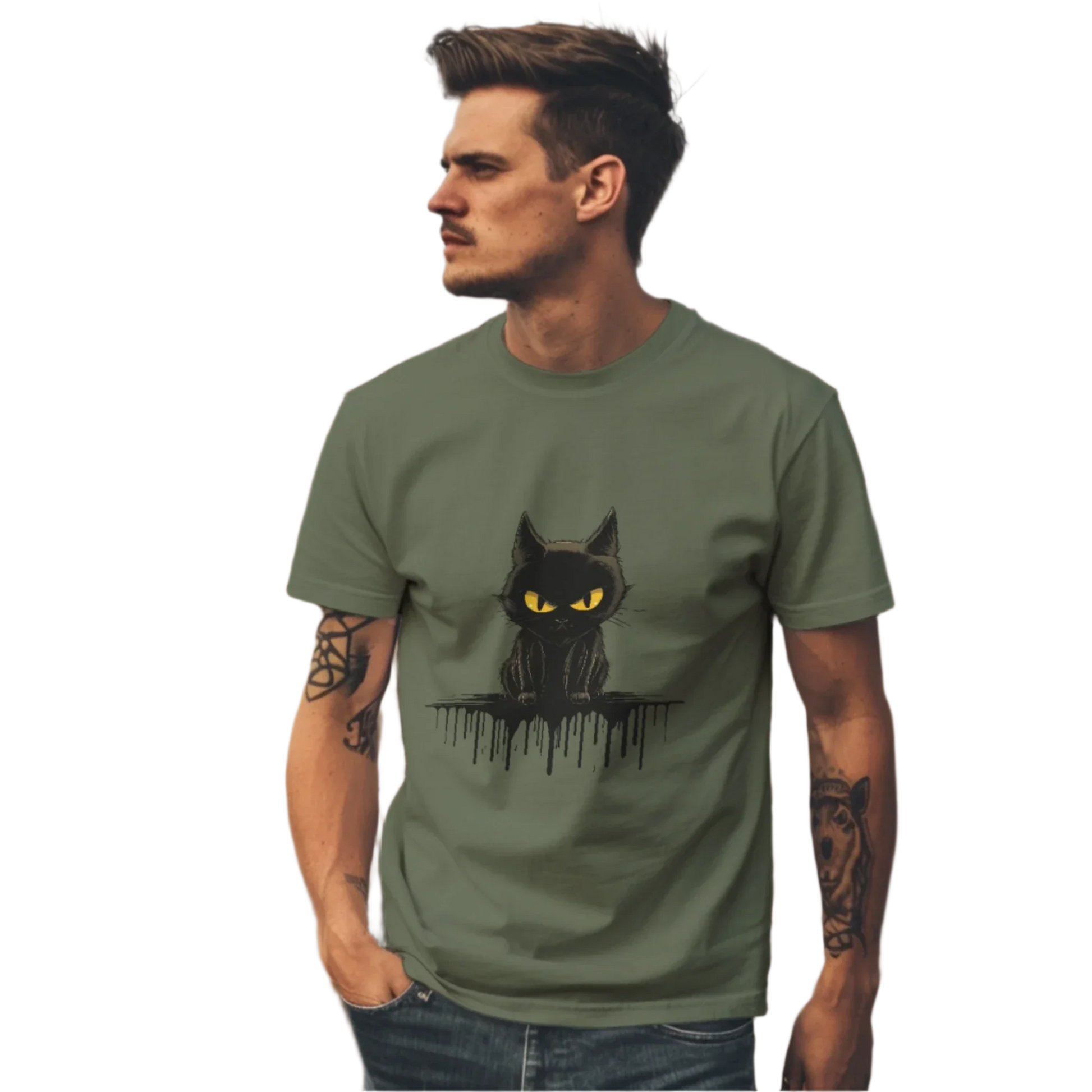 Black Cat Mystique T-Shirt with Unique Gothic Design