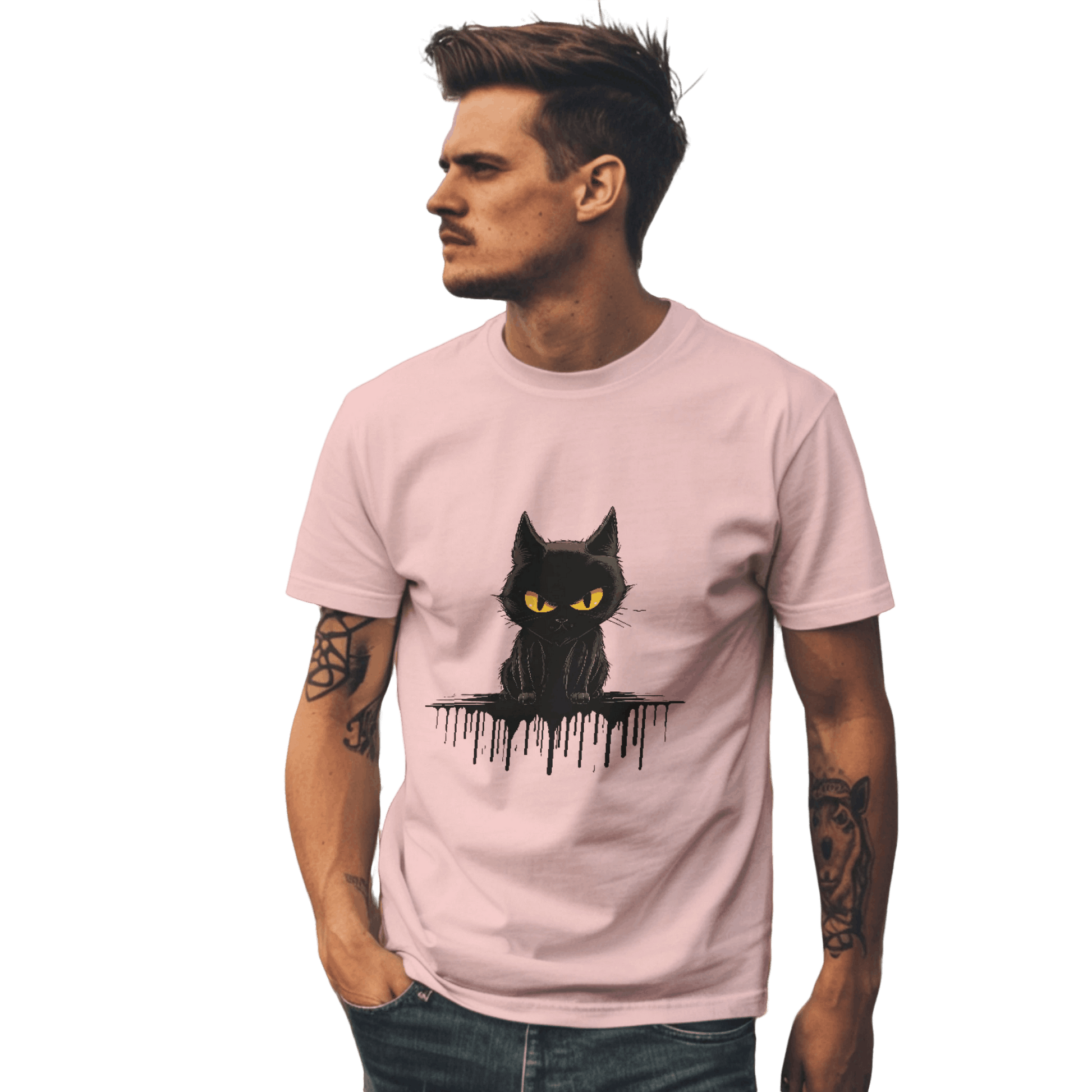 Black Cat Mystique T-Shirt with Unique Gothic Design