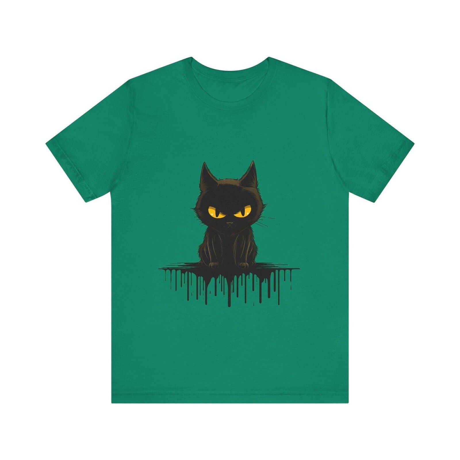 Black Cat Mystique T-Shirt with Unique Gothic Design