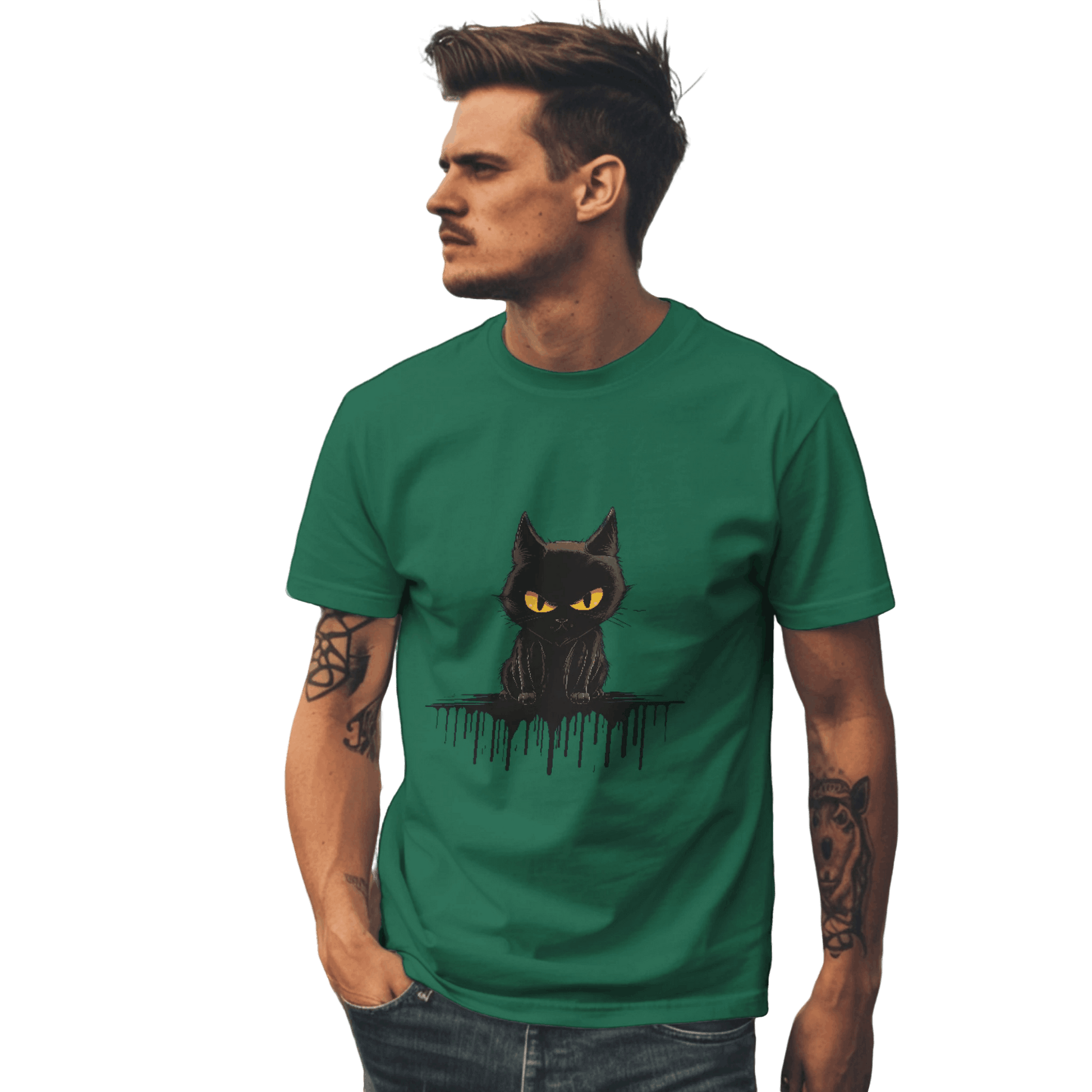 Black Cat Mystique T-Shirt with Unique Gothic Design