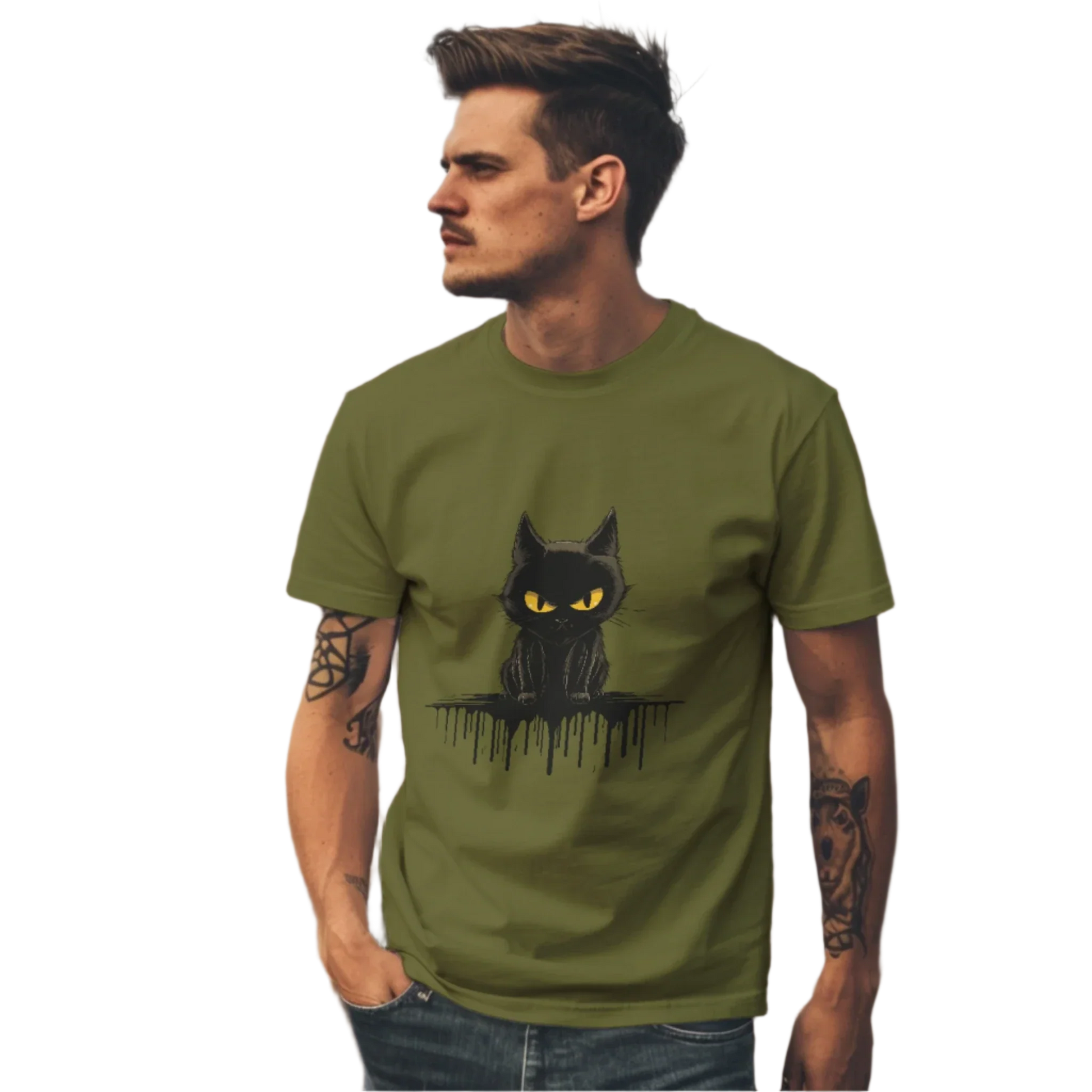 Black Cat Mystique T-Shirt with Unique Gothic Design