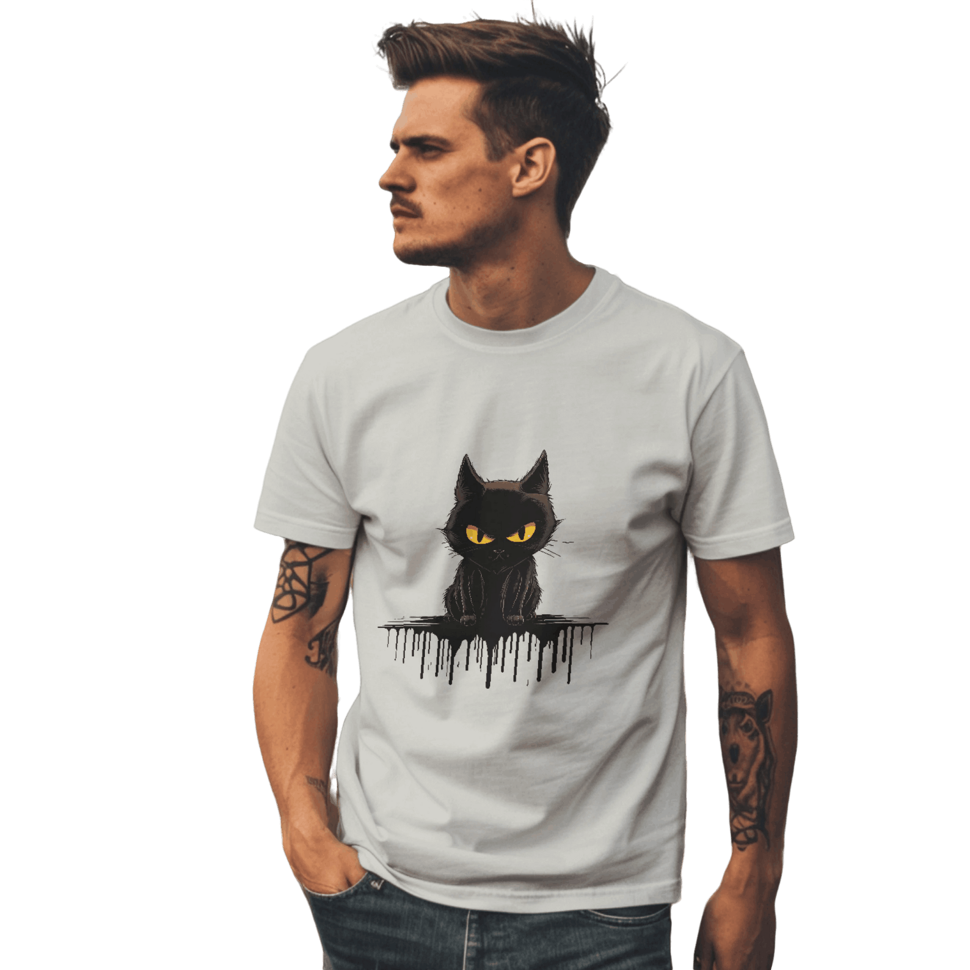 Black Cat Mystique T-Shirt with Unique Gothic Design