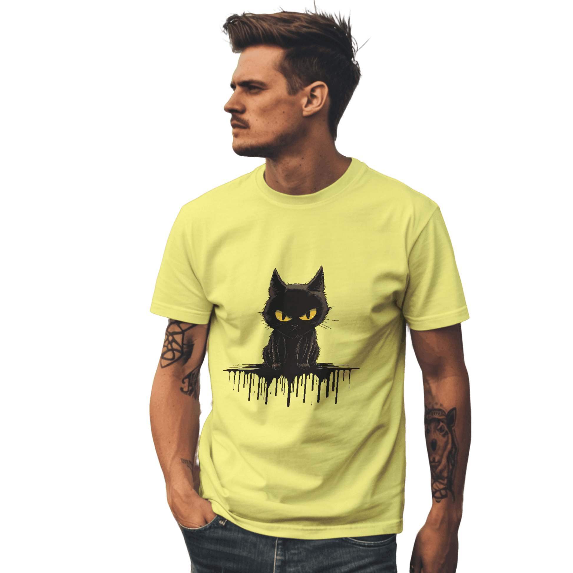 Black Cat Mystique T-Shirt with Unique Gothic Design