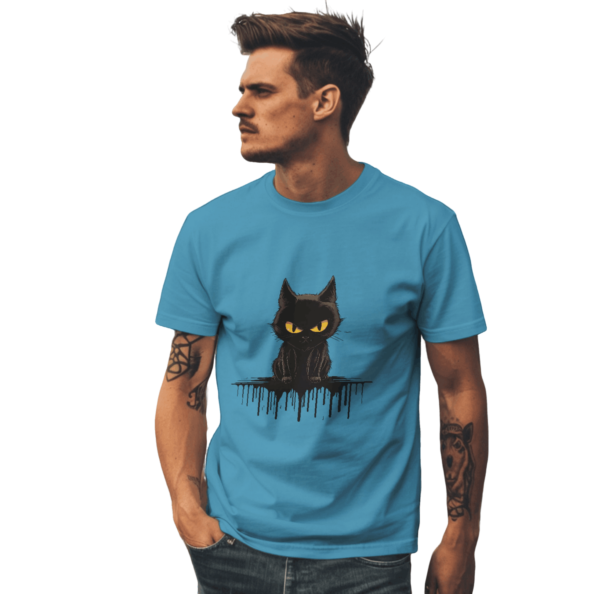 Black Cat Mystique T-Shirt with Unique Gothic Design