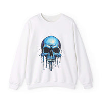 Thumbnail for Blue Dripping Skull Crewneck Sweatshirt for Bold Fashion Statements