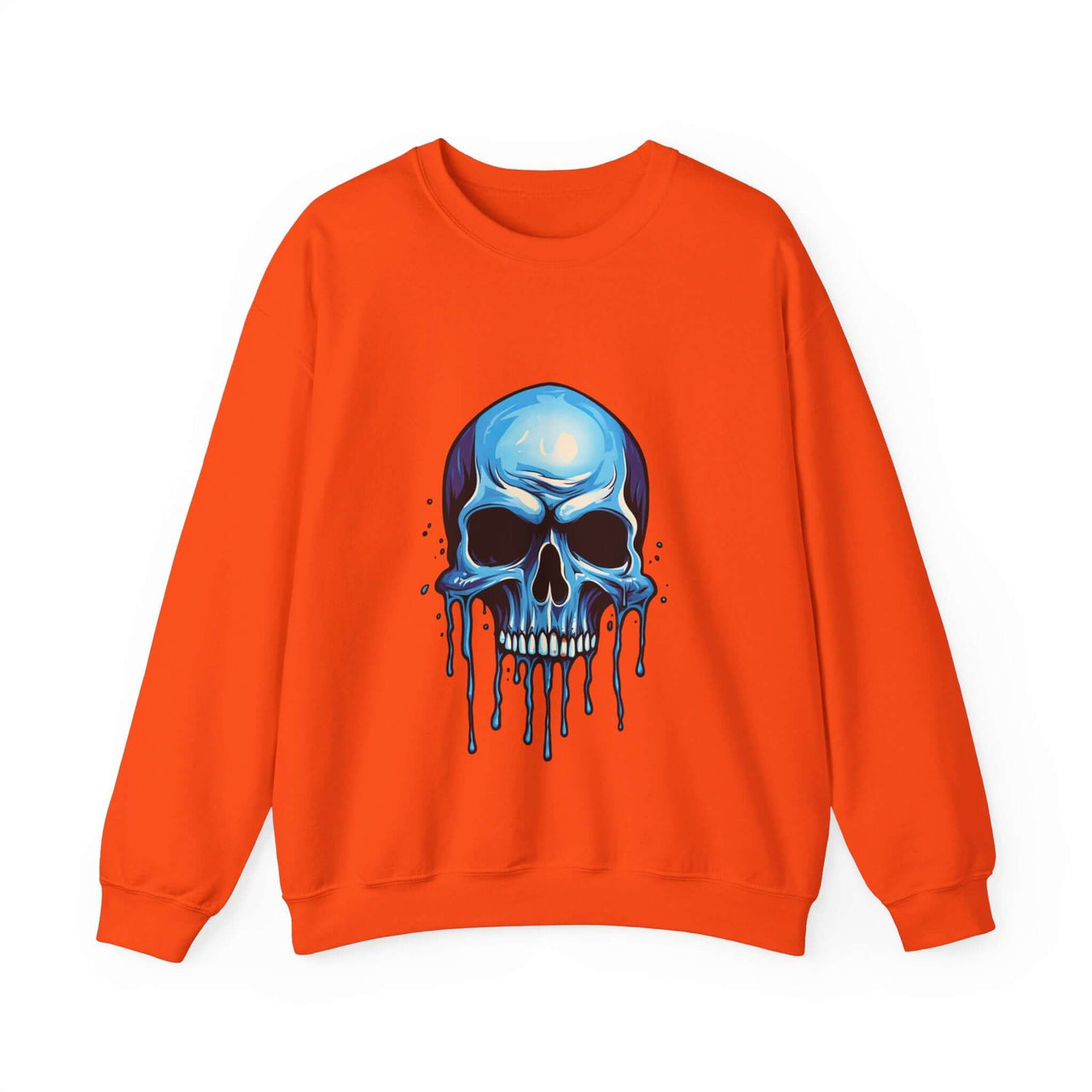 Blue Dripping Skull Crewneck Sweatshirt for Bold Fashion Statements