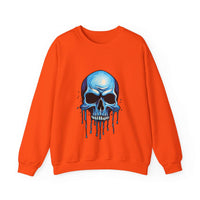 Thumbnail for Blue Dripping Skull Crewneck Sweatshirt for Bold Fashion Statements