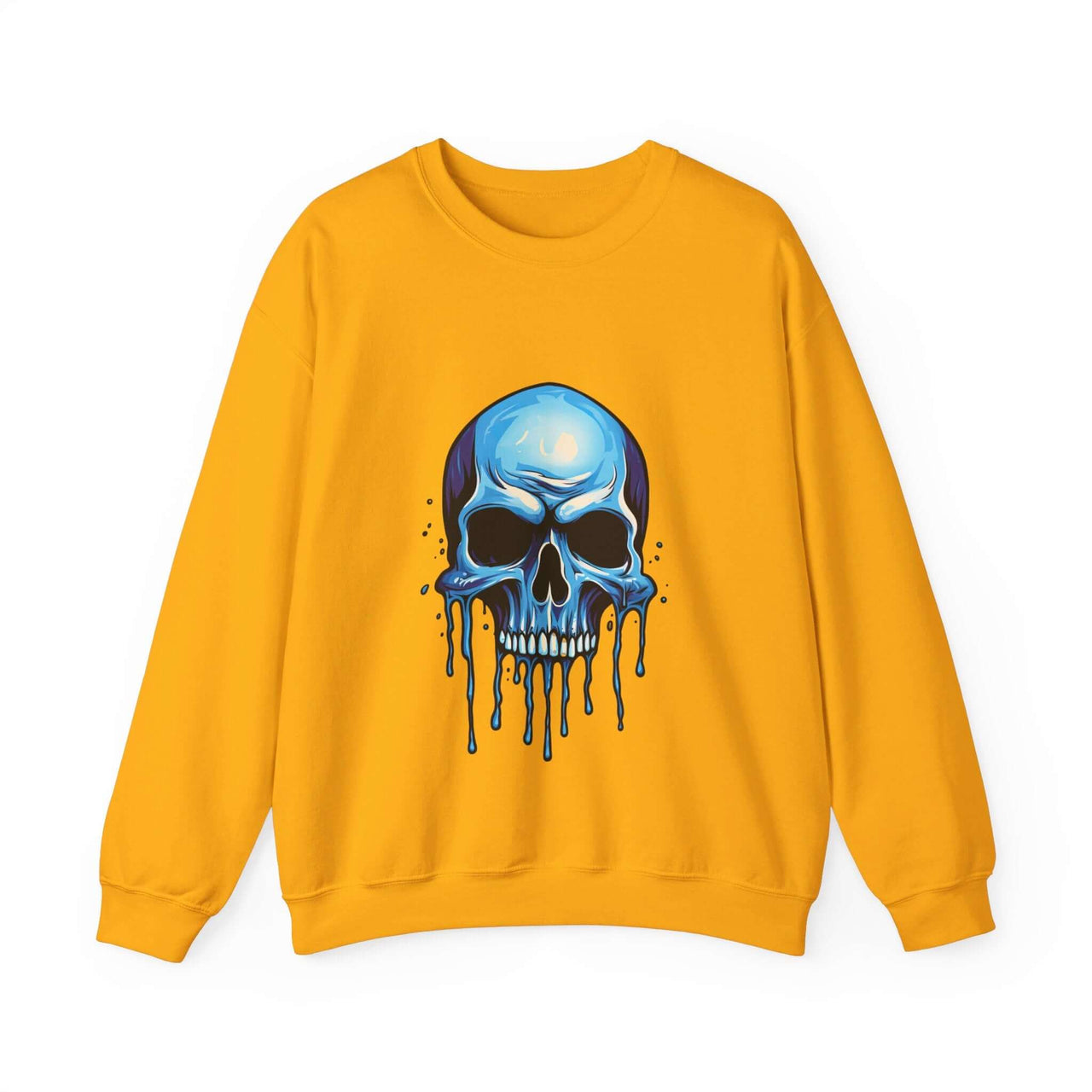 Blue Dripping Skull Crewneck Sweatshirt for Bold Fashion Statements