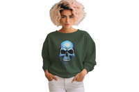 Thumbnail for Blue Dripping Skull Crewneck Sweatshirt for Bold Fashion Statements