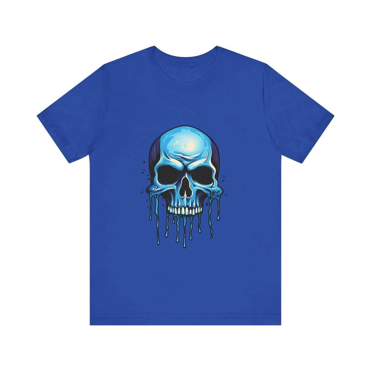 Blue Dripping Skull T-Shirt for Bold Self-Expression and Artistic Style