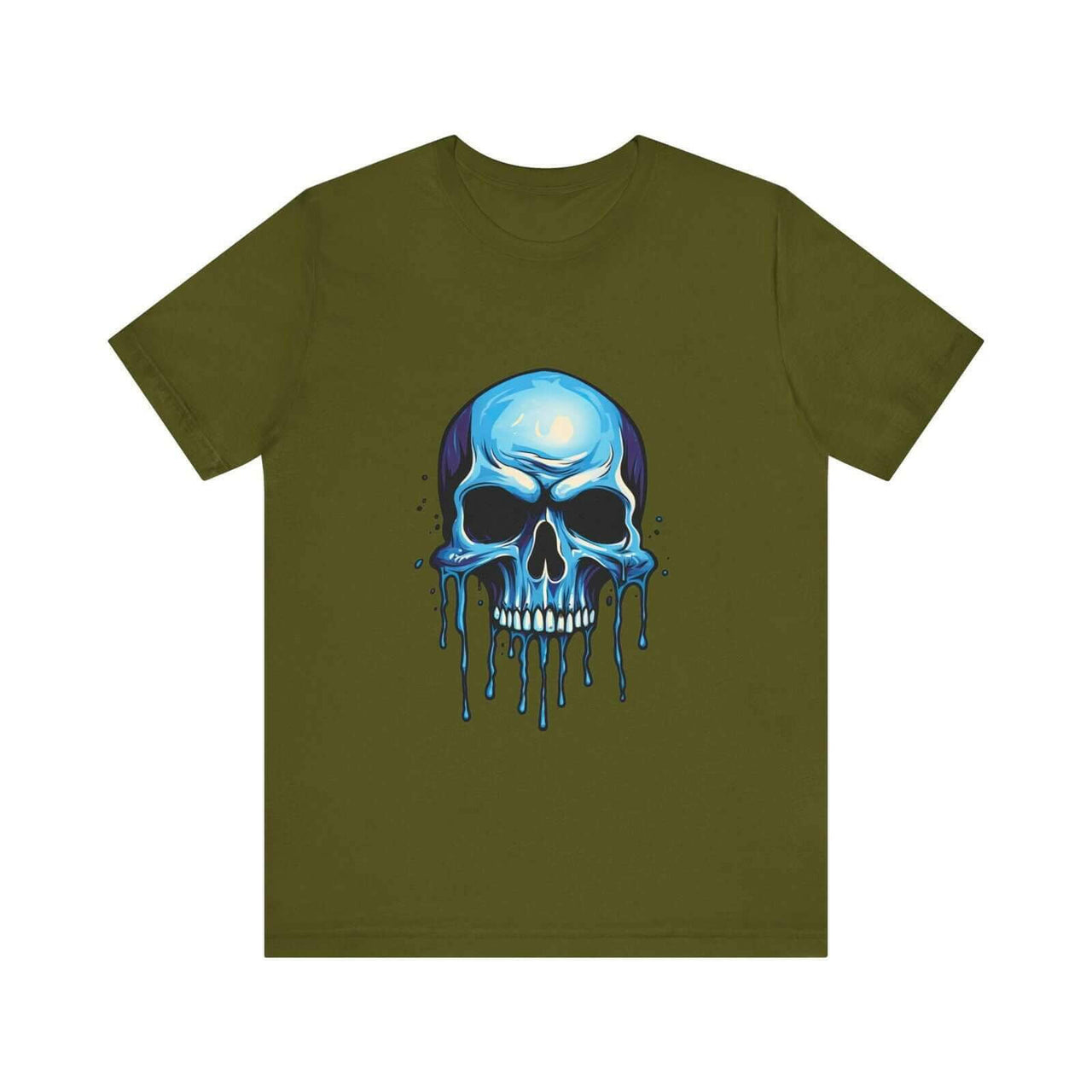 Blue Dripping Skull T-Shirt for Bold Self-Expression and Artistic Style