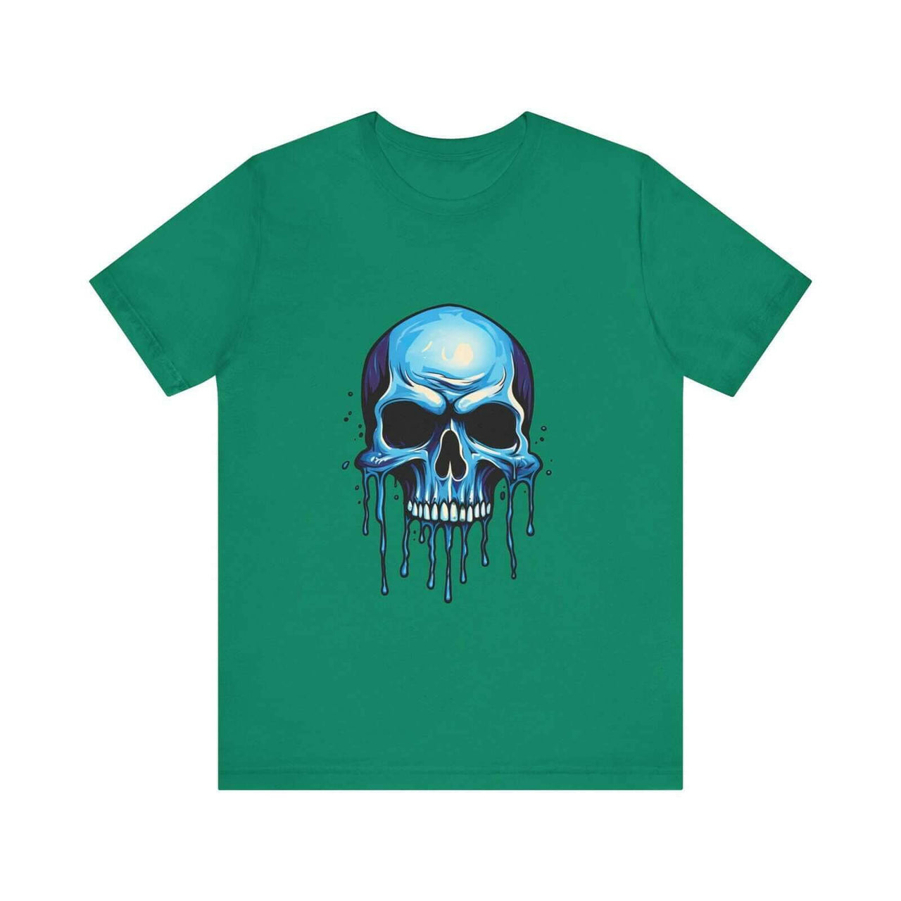 Blue Dripping Skull T-Shirt for Bold Self-Expression and Artistic Style