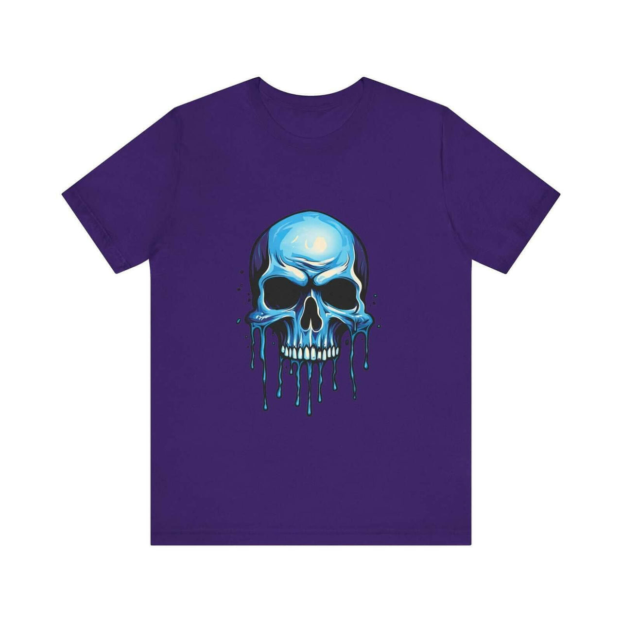 Blue Dripping Skull T-Shirt for Bold Self-Expression and Artistic Style