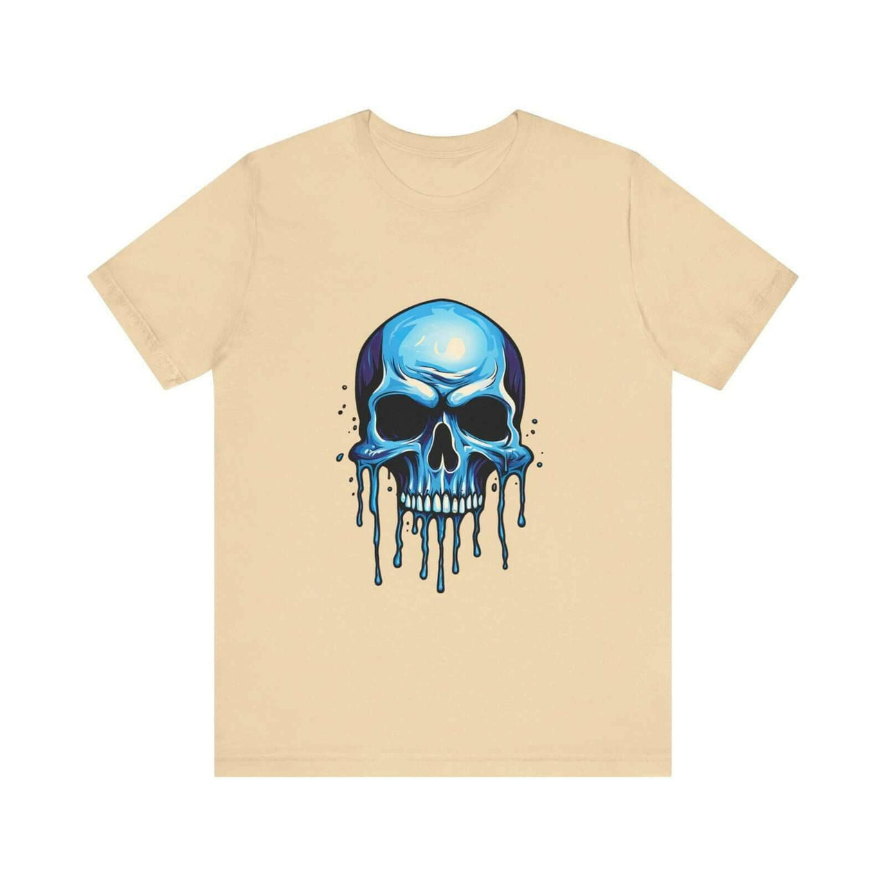 Blue Dripping Skull T Shirt Edgy and Artistic Skull Design Tee YourCreativeWear