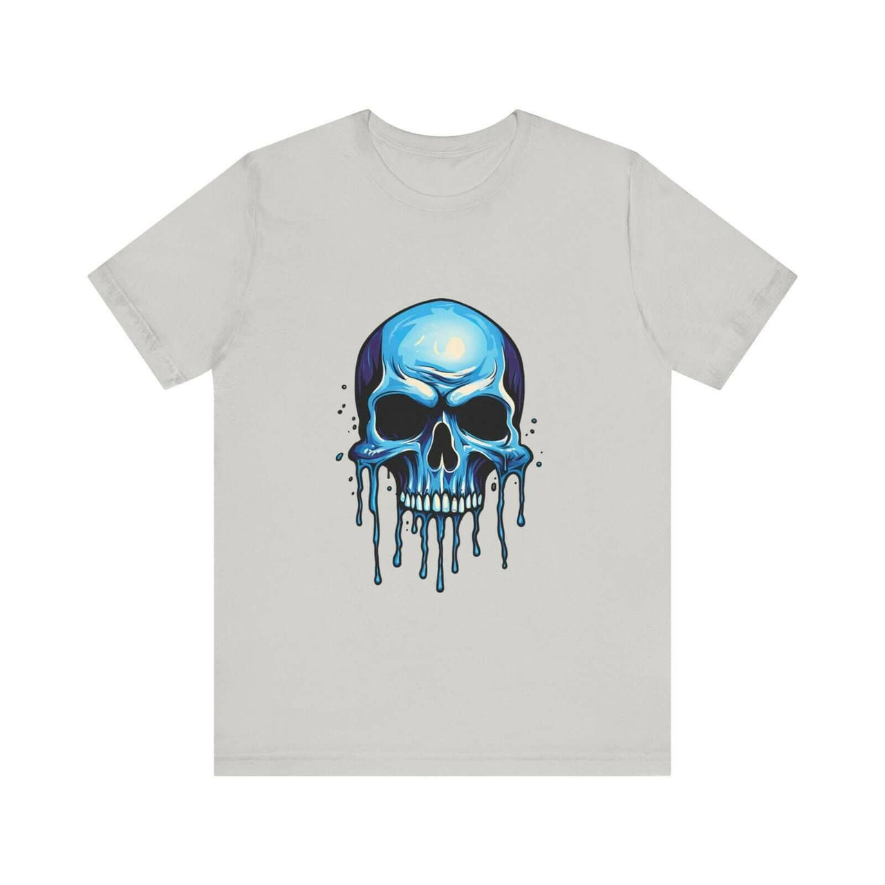 Blue Dripping Skull T-Shirt for Bold Self-Expression and Artistic Style