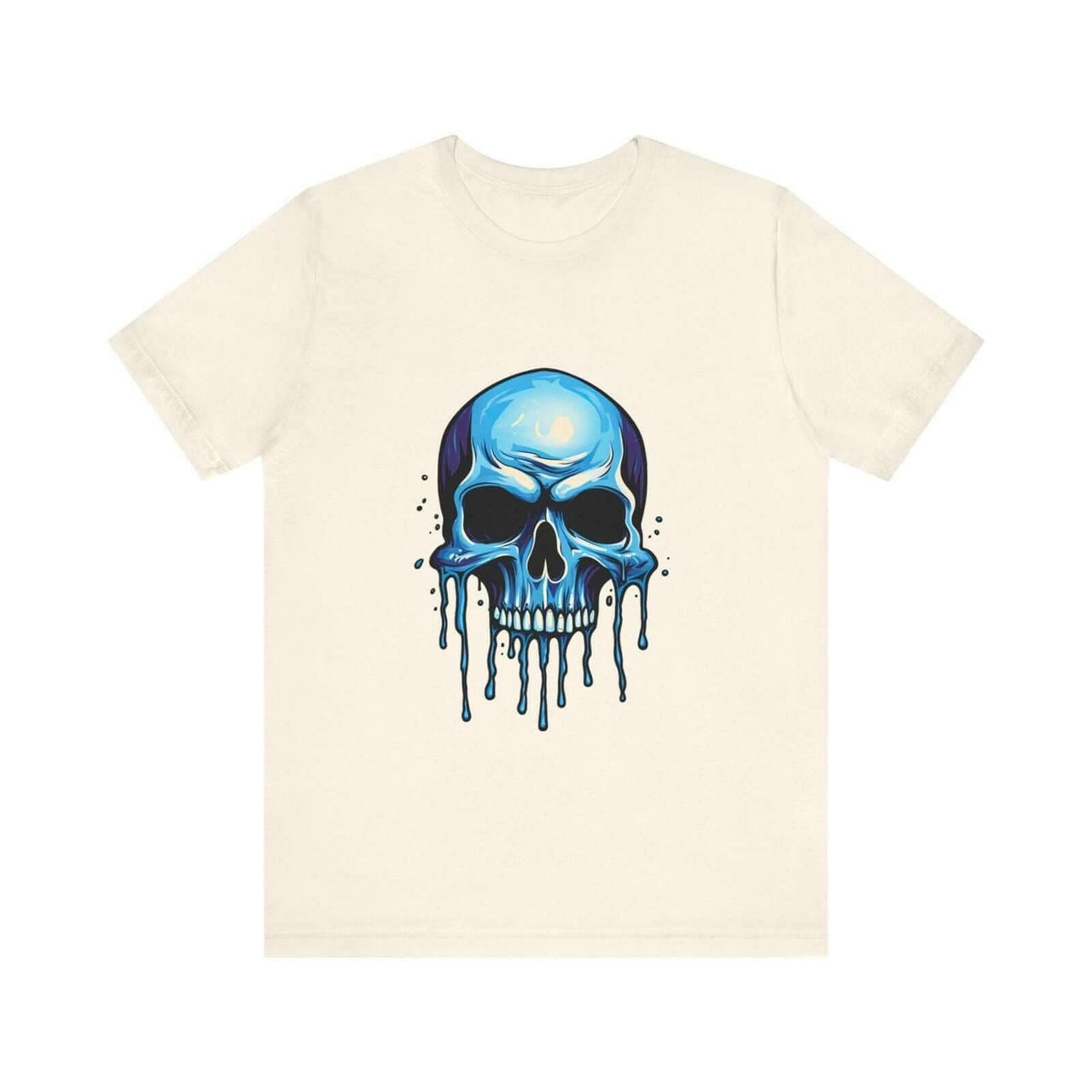 Blue Dripping Skull T-Shirt for Bold Self-Expression and Artistic Style