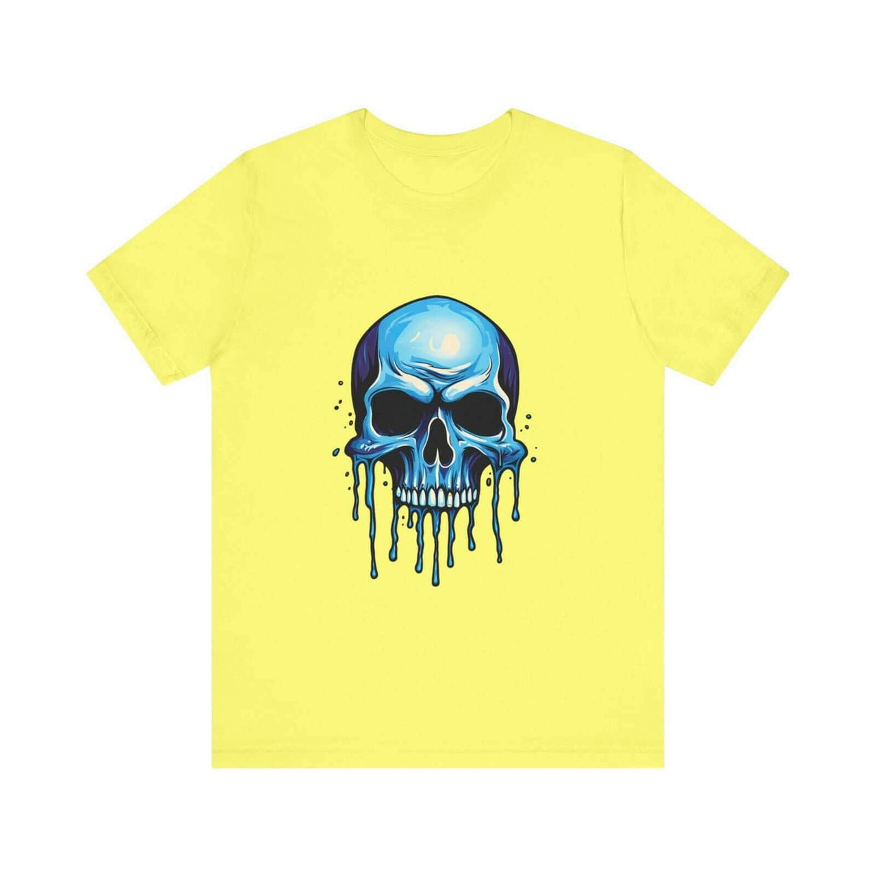 Blue Dripping Skull T-Shirt for Bold Self-Expression and Artistic Style