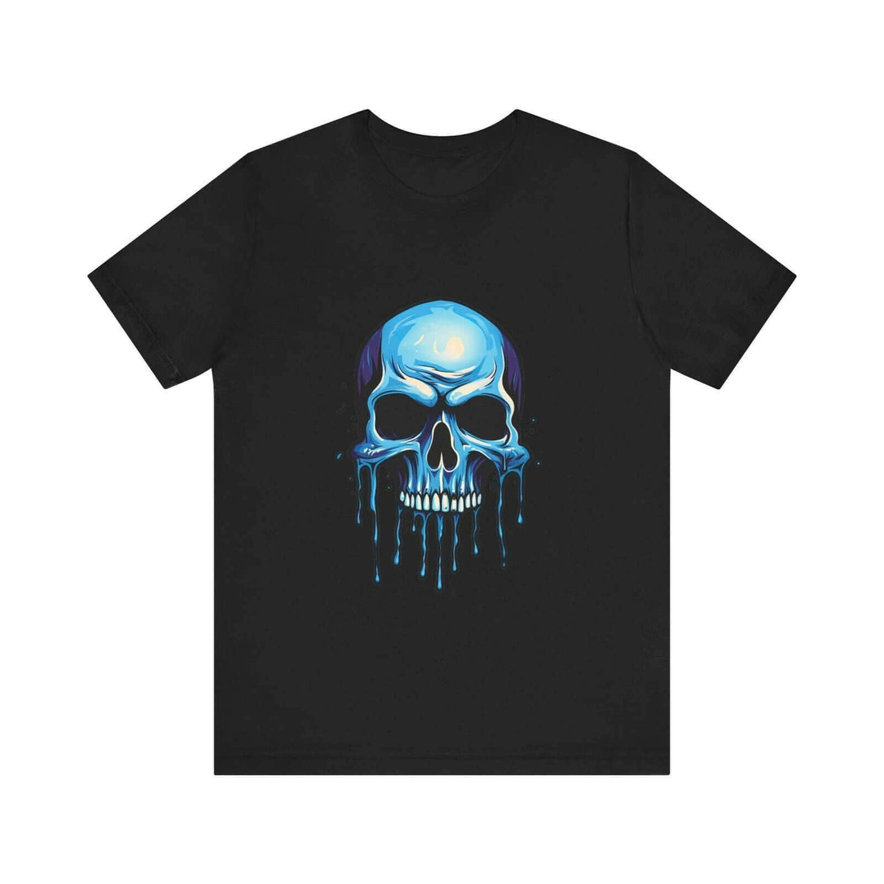 Blue Dripping Skull T-Shirt for Bold Self-Expression and Artistic Style