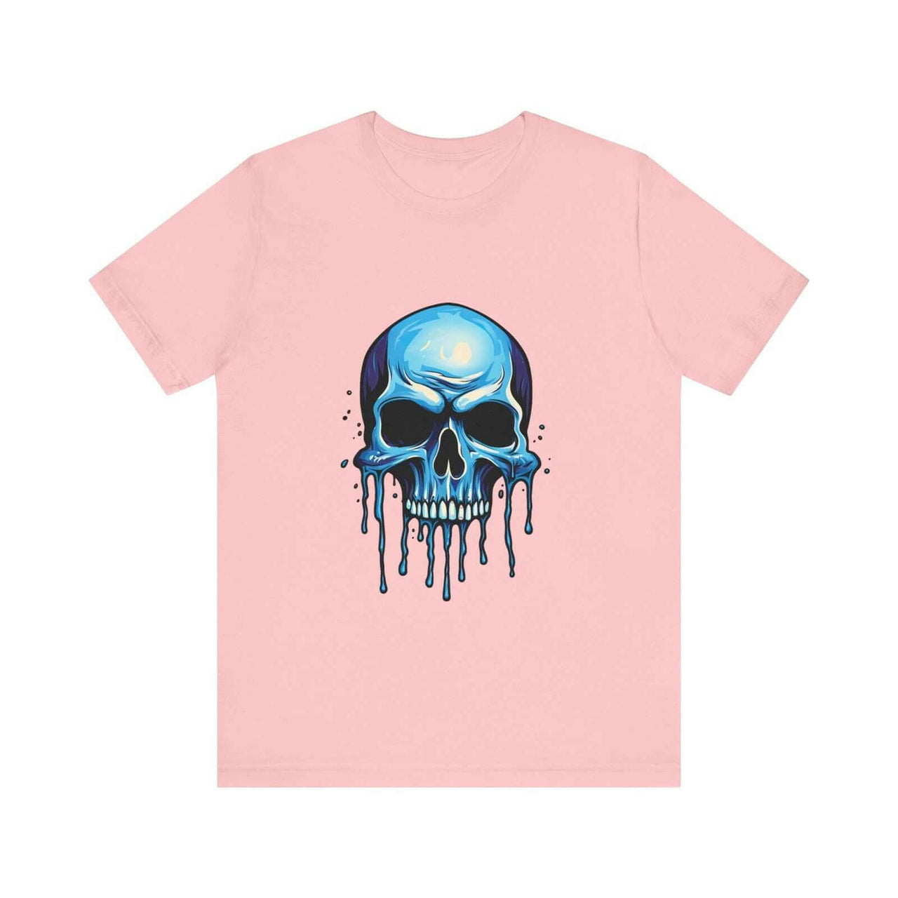 Blue Dripping Skull T-Shirt for Bold Self-Expression and Artistic Style