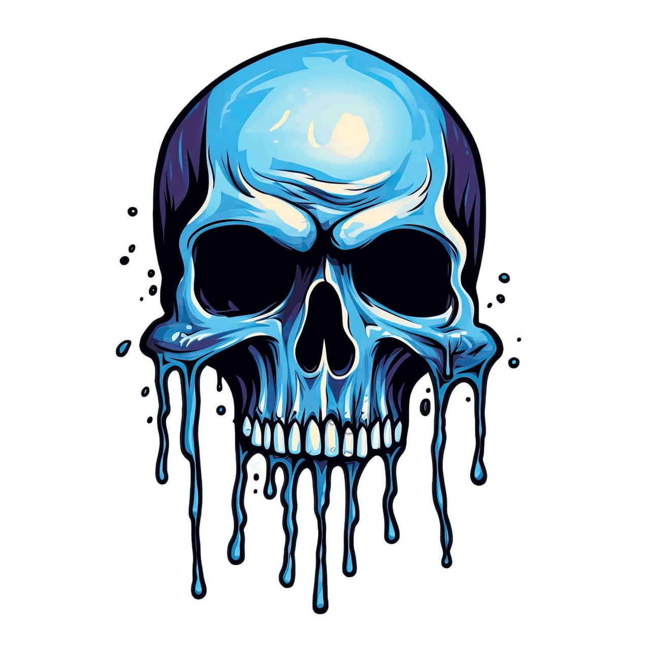 Blue Dripping Skull Crewneck Sweatshirt for Bold Fashion Statements