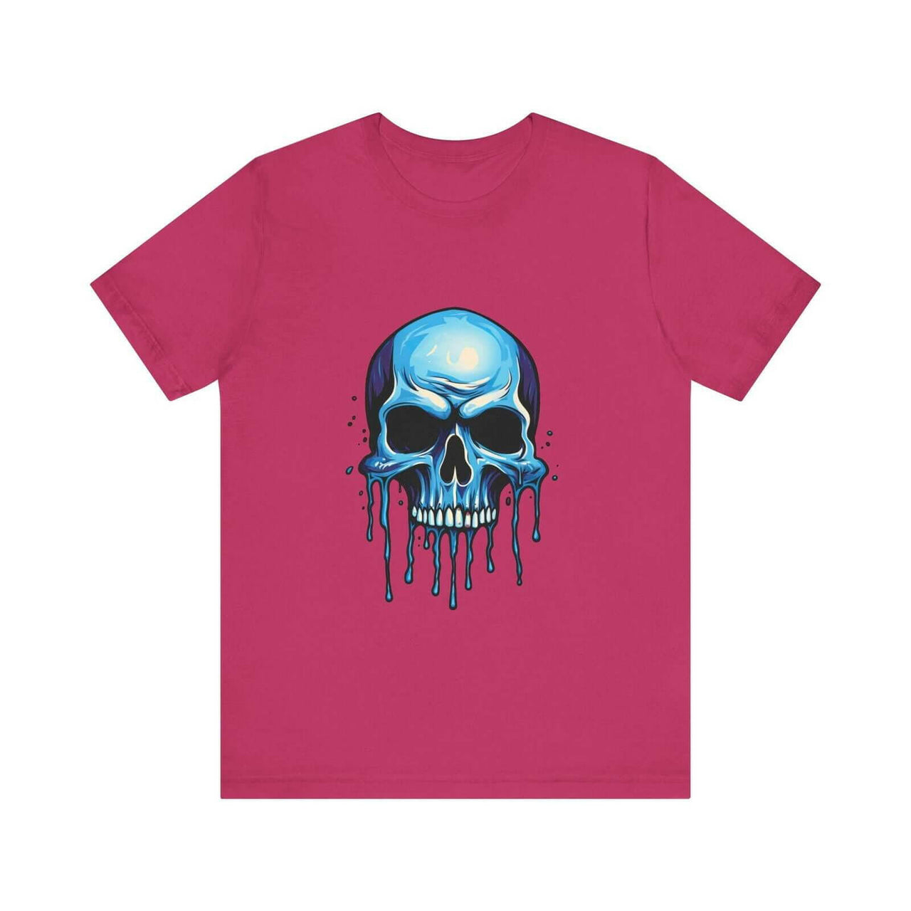 Blue Dripping Skull T-Shirt for Bold Self-Expression and Artistic Style