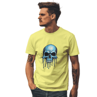 Thumbnail for Blue Dripping Skull T-Shirt for Bold Self-Expression and Artistic Style Yellow