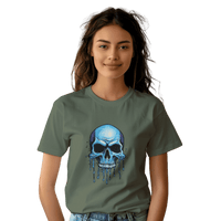 Thumbnail for Blue Dripping Skull T-Shirt for Bold Self-Expression and Artistic Style