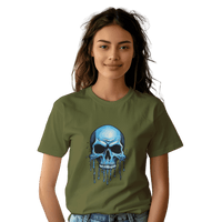 Thumbnail for Blue Dripping Skull T-Shirt for Bold Self-Expression and Artistic Style