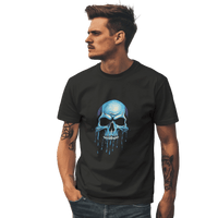 Thumbnail for Blue Dripping Skull T-Shirt for Bold Self-Expression and Artistic Style Black