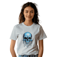 Thumbnail for Blue Dripping Skull T-Shirt for Bold Self-Expression and Artistic Style