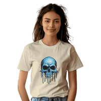 Thumbnail for Blue Dripping Skull T-Shirt for Bold Self-Expression and Artistic Style