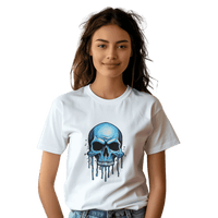 Thumbnail for Blue Dripping Skull T-Shirt for Bold Self-Expression and Artistic Style