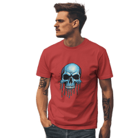 Thumbnail for Blue Dripping Skull T-Shirt for Bold Self-Expression and Artistic Style Red