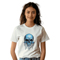 Thumbnail for Blue Dripping Skull T-Shirt for Bold Self-Expression and Artistic Style