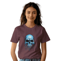 Thumbnail for Blue Dripping Skull T-Shirt for Bold Self-Expression and Artistic Style