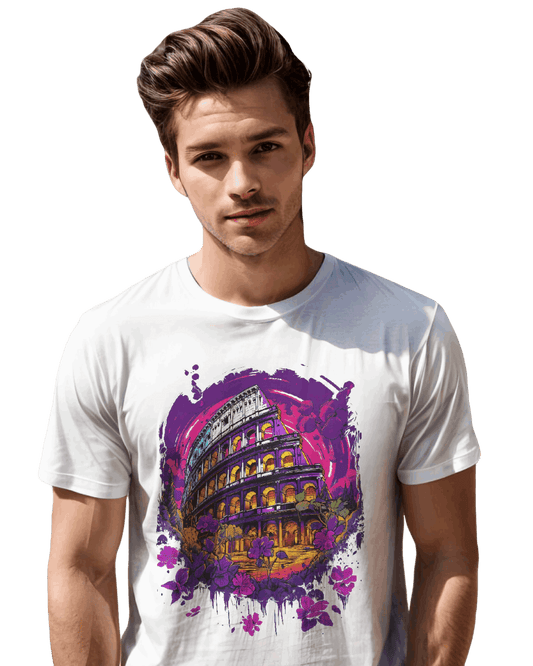 Breathtakingly Beautiful Colosseum T-Shirt Inspired by Ancient Rome White