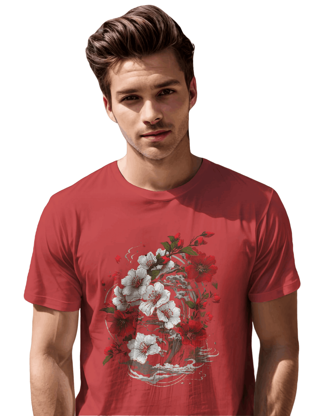 Elegant Japanese Flowers T-Shirt with Stunning Blossom Design