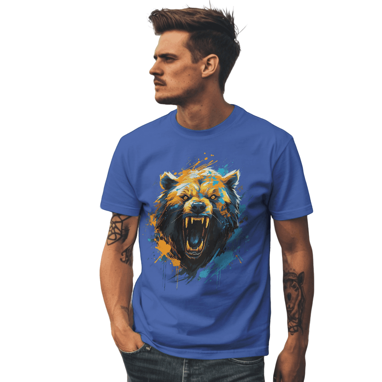 Fierce Bear Unisex T-Shirt - Make a Bold Style Statement True Royal