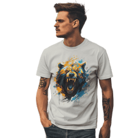 Thumbnail for Fierce Bear Unisex T-Shirt - Make a Bold Style Statement Silver