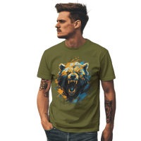 Thumbnail for Fierce Bear Unisex T-Shirt - Make a Bold Style Statement Olive