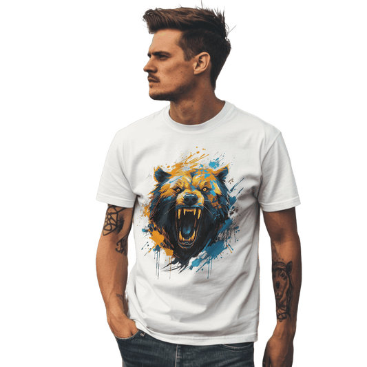 Fierce Bear Unisex T-Shirt - Make a Bold Style Statement White