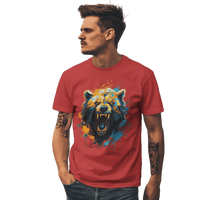 Thumbnail for Fierce Bear Unisex T-Shirt - Make a Bold Style Statement Red