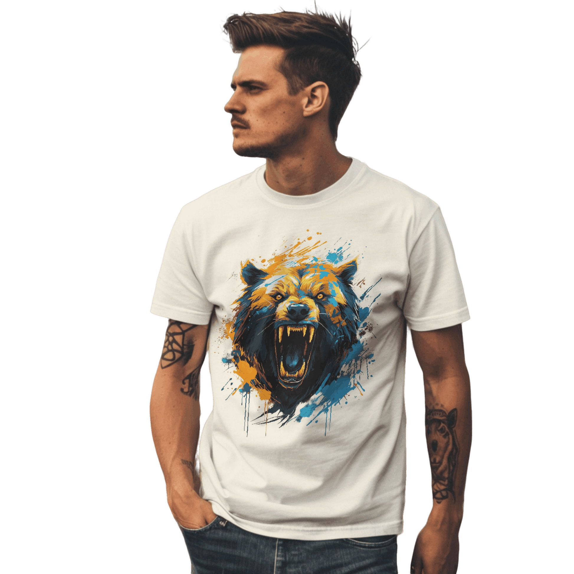 Fierce Bear Unisex T-Shirt - Make a Bold Style Statement Natural