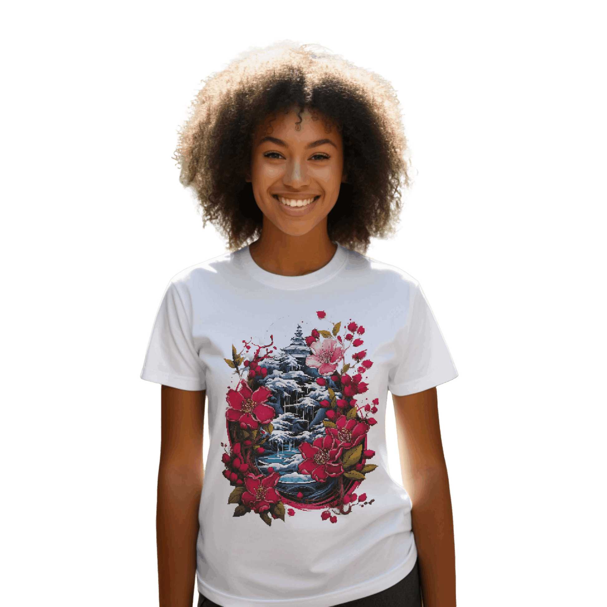 Japanese Dream T-Shirt for Serene Landscapes and Majestic Temples White