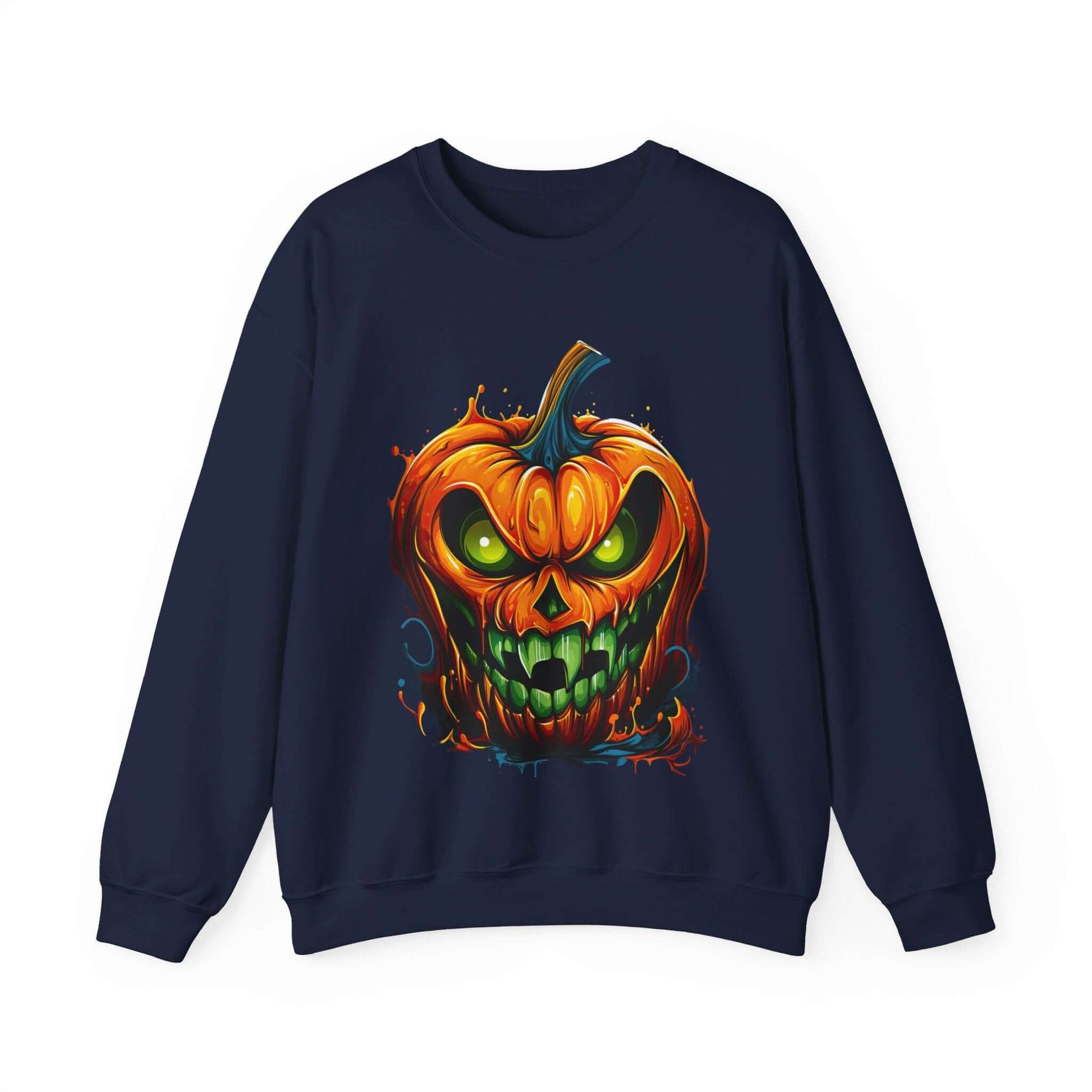 Menacing Halloween Pumpkin Sweatshirt for Fun and Whimsy