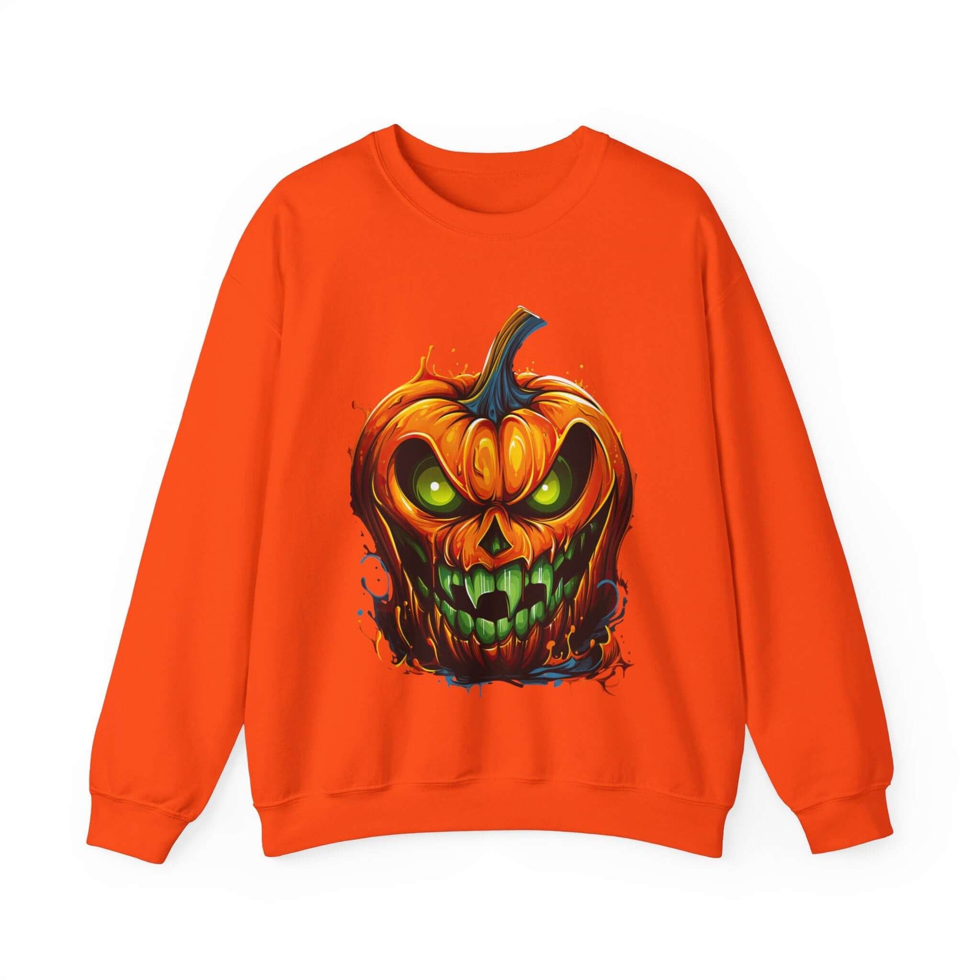 Menacing Halloween Pumpkin Sweatshirt for Fun and Whimsy